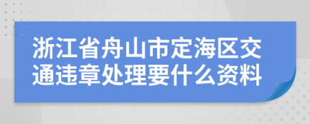 浙江省舟山市定海区交通违章处理要什么资料