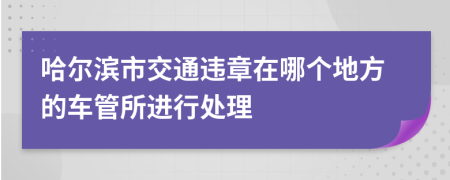 哈尔滨市交通违章在哪个地方的车管所进行处理