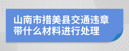 山南市措美县交通违章带什么材料进行处理