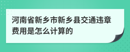 河南省新乡市新乡县交通违章费用是怎么计算的