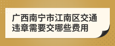 广西南宁市江南区交通违章需要交哪些费用