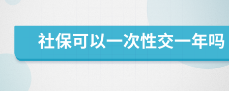 社保可以一次性交一年吗