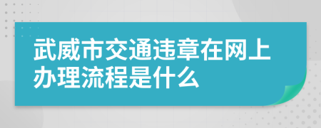 武威市交通违章在网上办理流程是什么