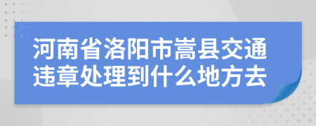 河南省洛阳市嵩县交通违章处理到什么地方去