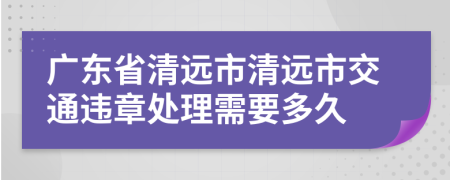广东省清远市清远市交通违章处理需要多久