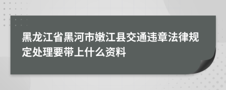 黑龙江省黑河市嫩江县交通违章法律规定处理要带上什么资料