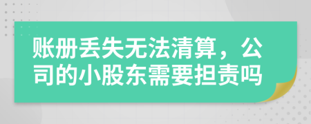 账册丢失无法清算，公司的小股东需要担责吗