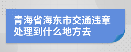 青海省海东市交通违章处理到什么地方去