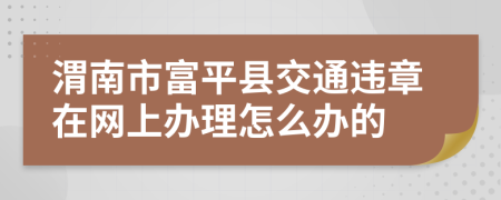 渭南市富平县交通违章在网上办理怎么办的