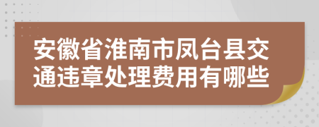 安徽省淮南市凤台县交通违章处理费用有哪些