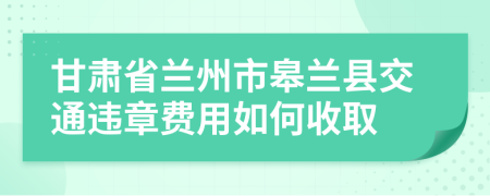 甘肃省兰州市皋兰县交通违章费用如何收取