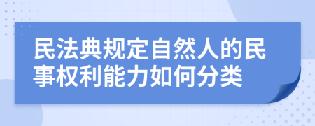 民法典规定自然人的民事权利能力如何分类