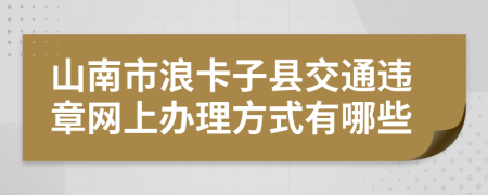 山南市浪卡子县交通违章网上办理方式有哪些