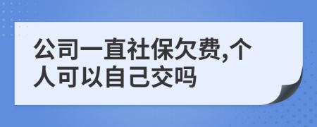 公司一直社保欠费,个人可以自己交吗