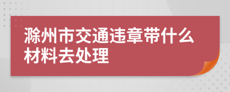 滁州市交通违章带什么材料去处理