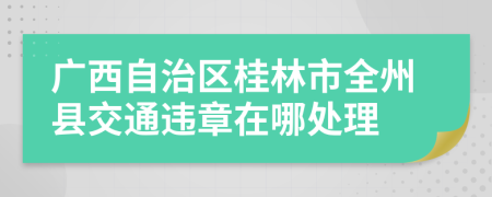 广西自治区桂林市全州县交通违章在哪处理