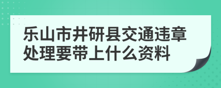 乐山市井研县交通违章处理要带上什么资料