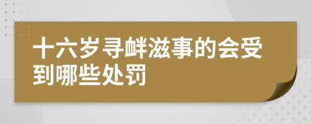 十六岁寻衅滋事的会受到哪些处罚