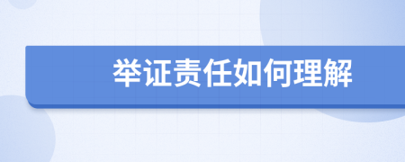 举证责任如何理解