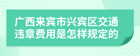 广西来宾市兴宾区交通违章费用是怎样规定的