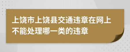 上饶市上饶县交通违章在网上不能处理哪一类的违章
