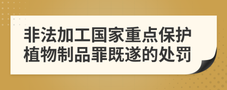 非法加工国家重点保护植物制品罪既遂的处罚