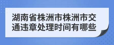 湖南省株洲市株洲市交通违章处理时间有哪些