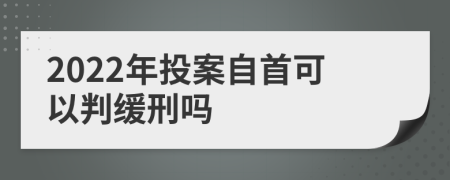 2022年投案自首可以判缓刑吗