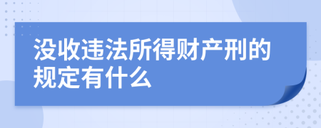 没收违法所得财产刑的规定有什么