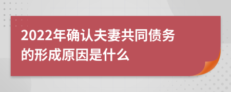2022年确认夫妻共同债务的形成原因是什么
