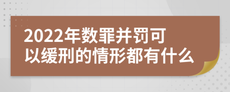 2022年数罪并罚可以缓刑的情形都有什么