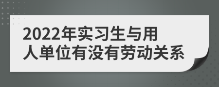 2022年实习生与用人单位有没有劳动关系