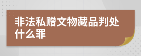 非法私赠文物藏品判处什么罪