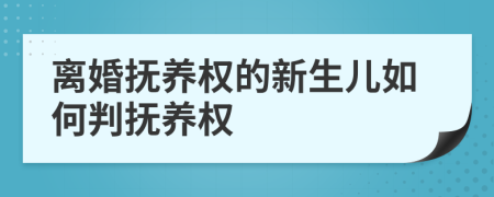 离婚抚养权的新生儿如何判抚养权