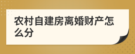 农村自建房离婚财产怎么分