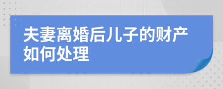 夫妻离婚后儿子的财产如何处理