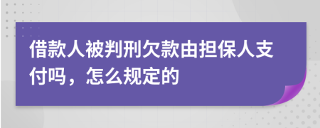 借款人被判刑欠款由担保人支付吗，怎么规定的