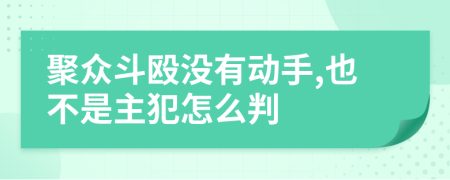 聚众斗殴没有动手,也不是主犯怎么判