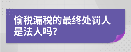 偷税漏税的最终处罚人是法人吗？