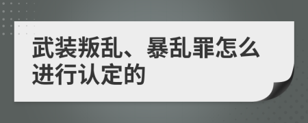 武装叛乱、暴乱罪怎么进行认定的