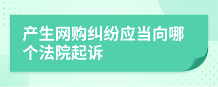 产生网购纠纷应当向哪个法院起诉