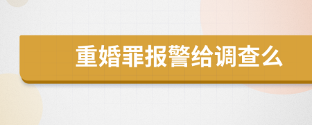 重婚罪报警给调查么