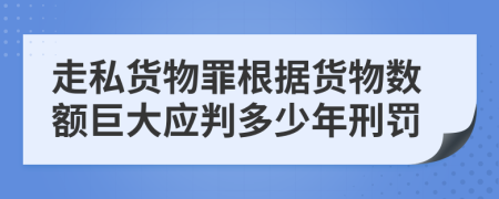 走私货物罪根据货物数额巨大应判多少年刑罚