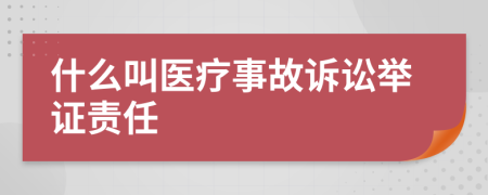 什么叫医疗事故诉讼举证责任