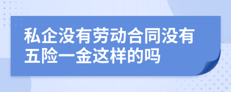 私企没有劳动合同没有五险一金这样的吗