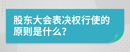 股东大会表决权行使的原则是什么？