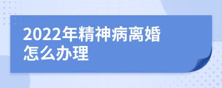 2022年精神病离婚怎么办理