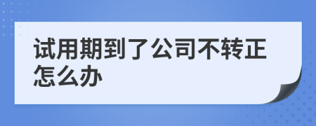 试用期到了公司不转正怎么办