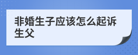 非婚生子应该怎么起诉生父