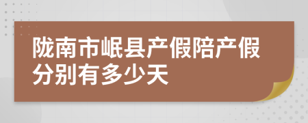 陇南市岷县产假陪产假分别有多少天